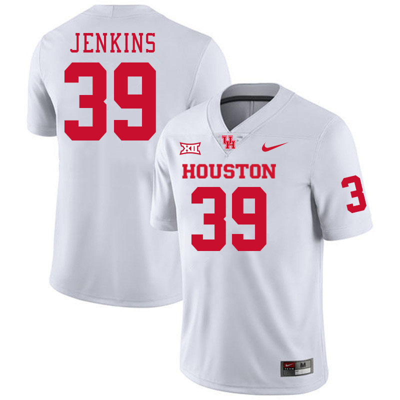 Men #39 Carter Jenkins Houston Cougars College Football Jerseys Stitched-White